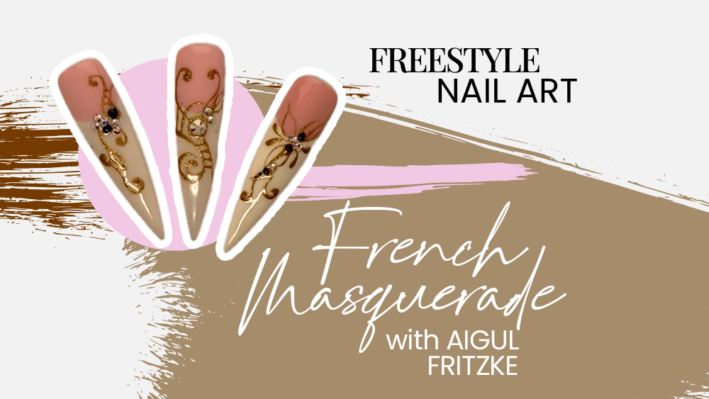 Upgrade a French nail art look with golden line art creating a elegant look for any client with Aigul Fritzke.
