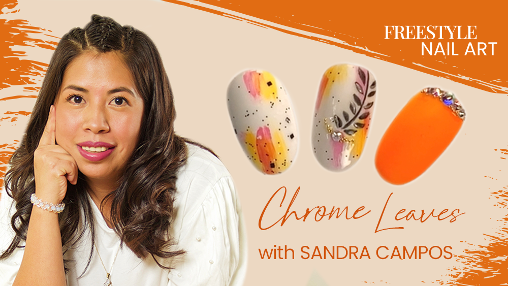 GlossaryLive Freestyle Nail Art Chrome Leaves Sandra Campos