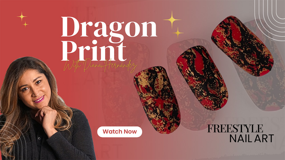GlossaryLive Freestyle Nail Art Dragon Print Diana Hernandez